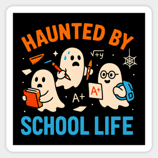 Haunted by School Life Funny Ghost Student Halloween Sticker